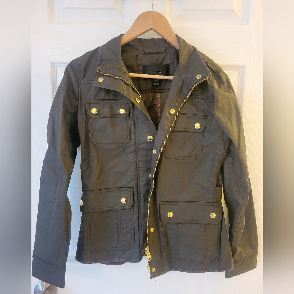 J. Crew Petite resin-coated twill field jacket